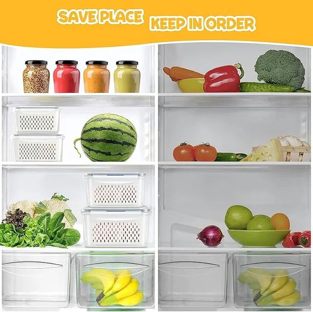 Refrigerator Storage Containers Boxes with Airtight Lid Pack of 4