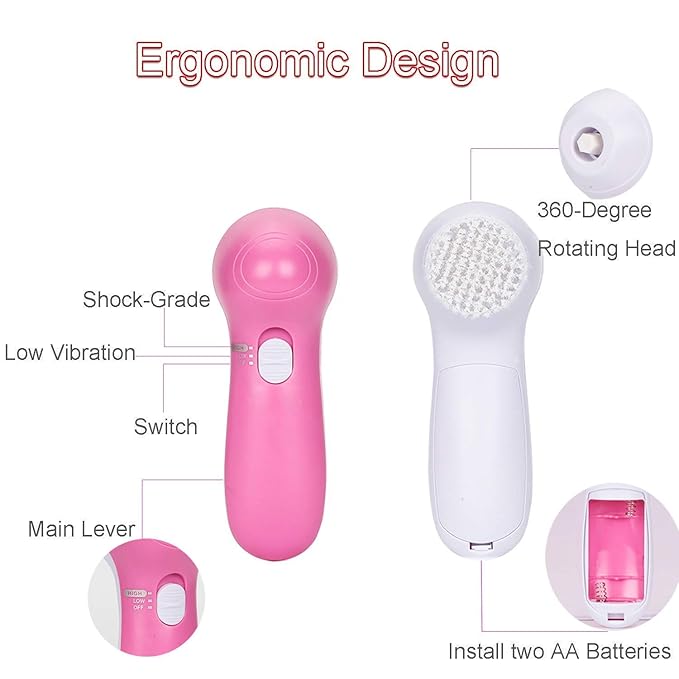 5-in-1 Electric Facial Cleansing Brush | Deep Face Cleanser