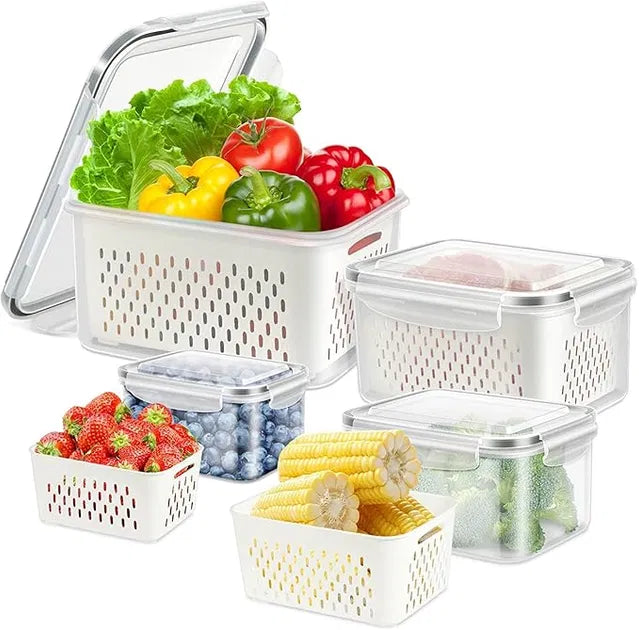 Refrigerator Storage Containers Boxes with Airtight Lid Pack of 4