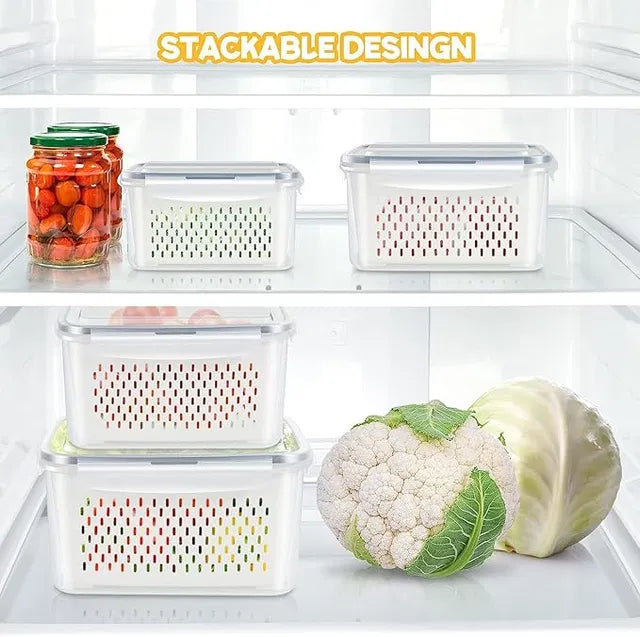 Refrigerator Storage Containers Boxes with Airtight Lid Pack of 4